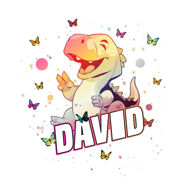DAVID - Schöner Junge Name mit süßem DINO T-REX