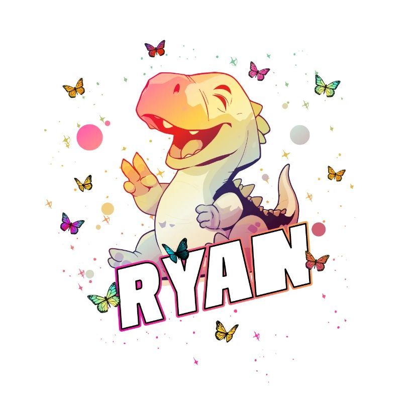 RYAN - Schöner Junge Name mit süßem DINO T-REX