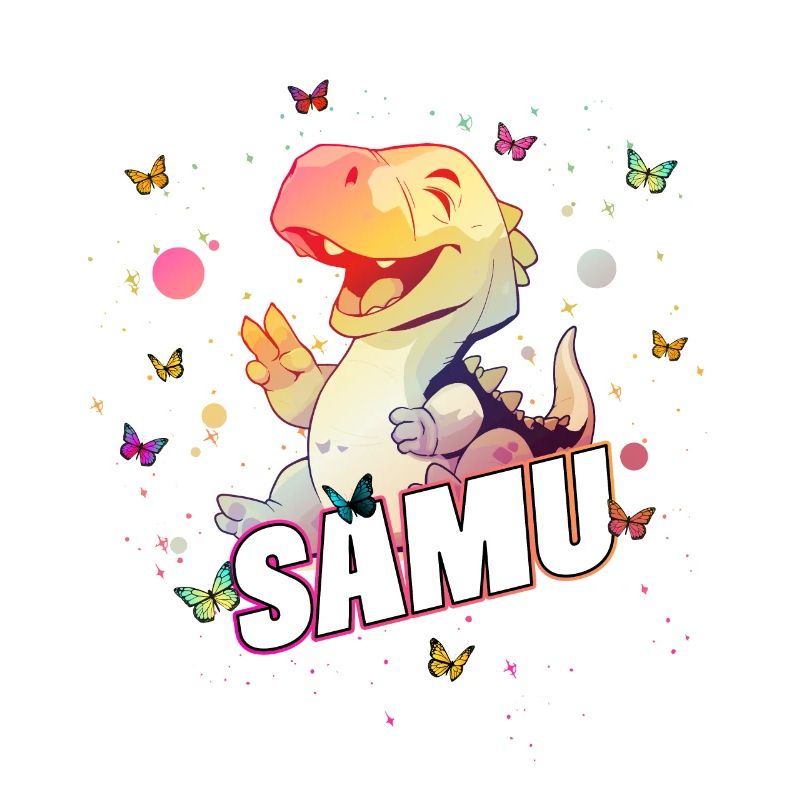 SAMU - Beau prénom de garçon avec mignon DINO T-REX