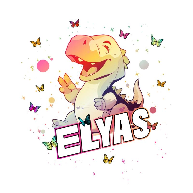 ELYAS - Schöner Junge Name mit süßem DINO T-REX