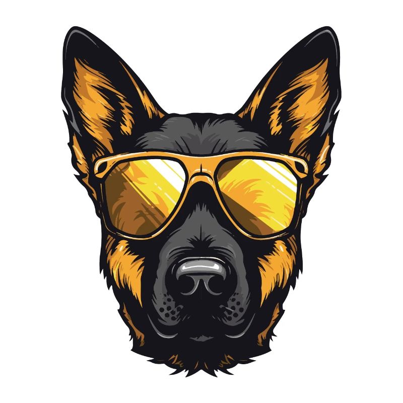 Schäferhund Hund Cool Kopf Party