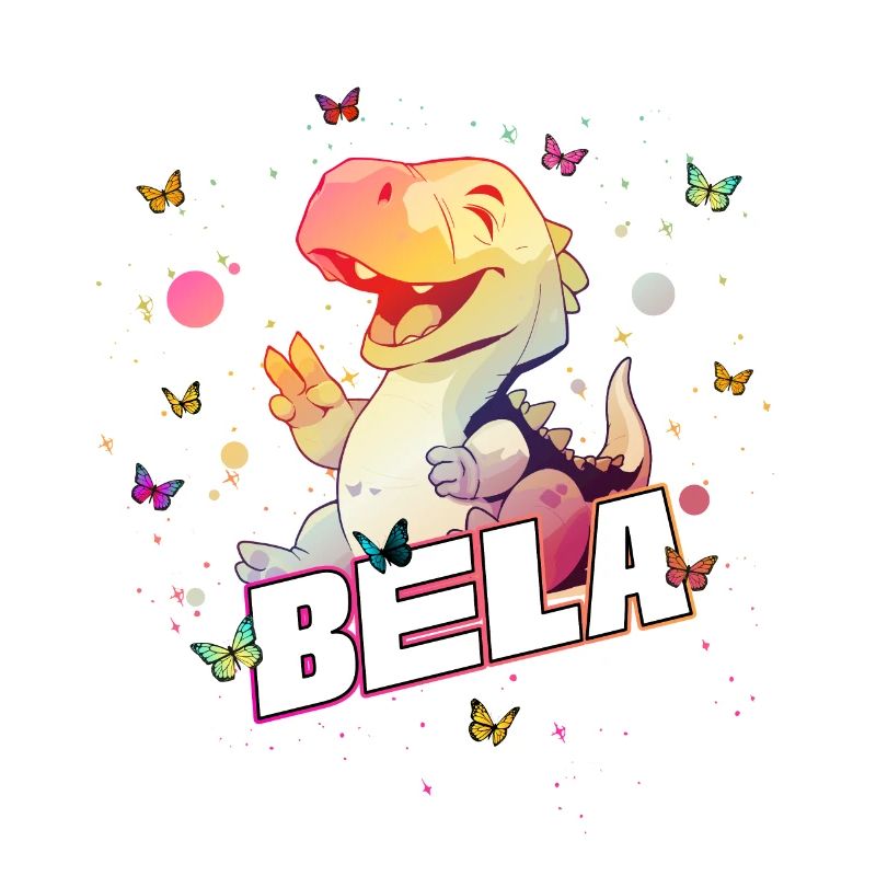 BELA - Beau prénom de garçon avec mignon DINO T-REX
