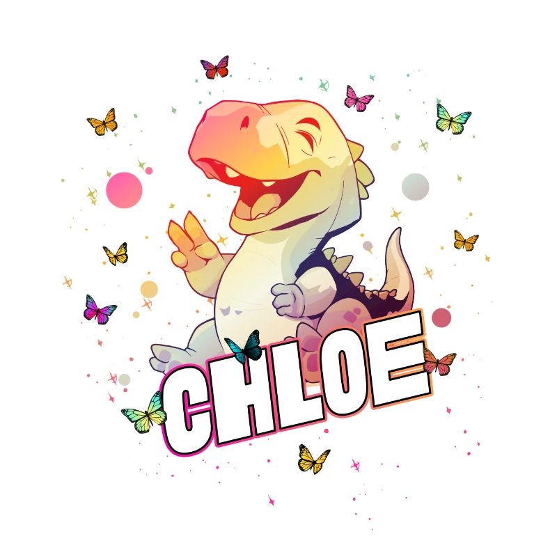 CHLOE - Schöner MÄDCHEN Name mit süßem DINO T-REX