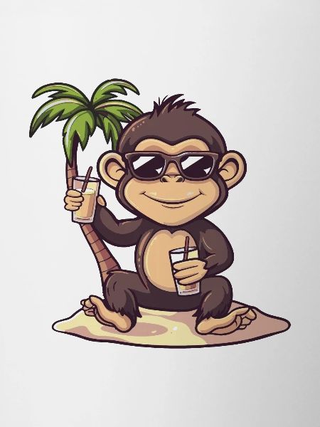 Affe Sommer Strand Comic