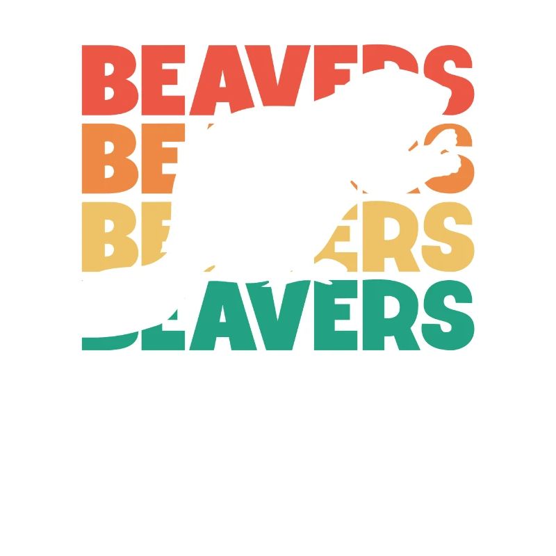 Beavers Retro Text Castor Canadensis North