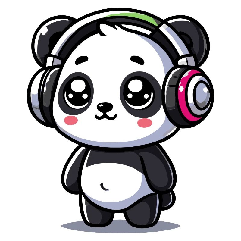 Motif mignon de casque panda