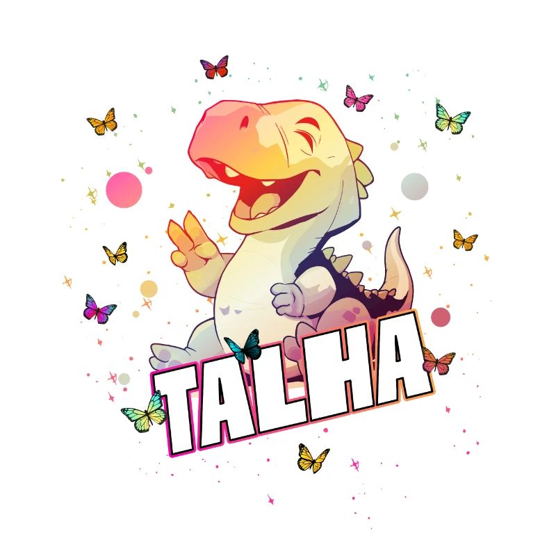 TALHA - Beau nom de GARÇON avec mignon DINO