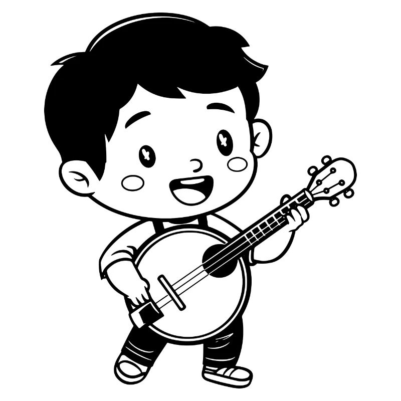 Dessin animé Banjo Boy