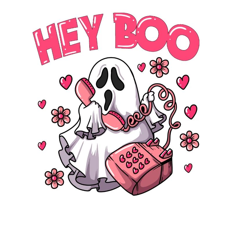 Ghost Pun Ghost Says Hey Boo Halloween