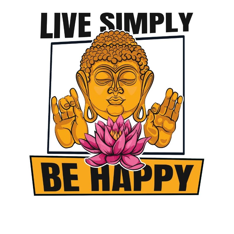 Lebe einfach glücklich Buddhistische Statue Symbol