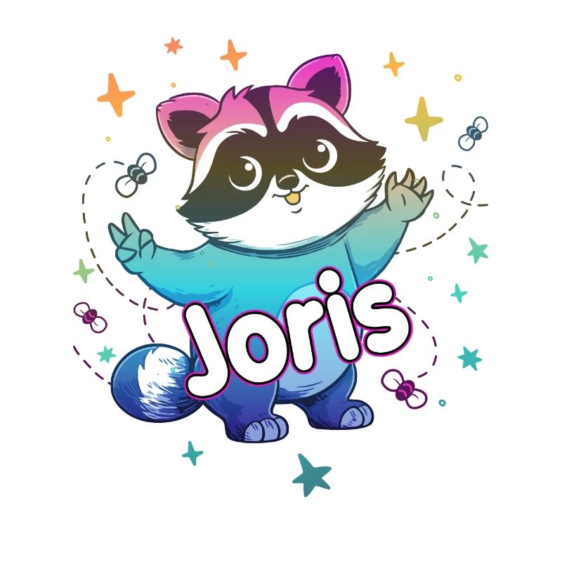 JORIS - Beau prénom de garçon avec un raton laveur mignon