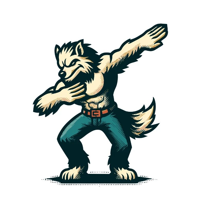 Dabbing Werewolf Funny Dabbing Design