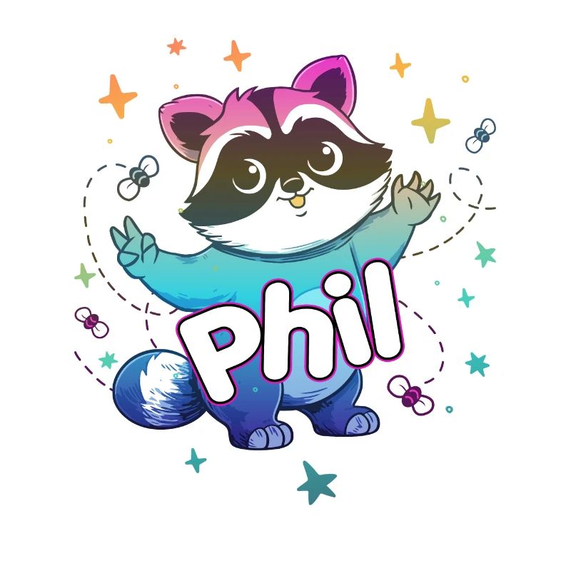 PHIL - Beau nom de garçon avec un raton laveur mignon