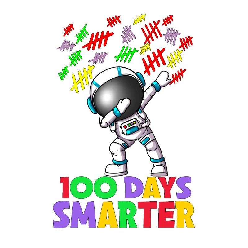 Astronaut Dabbing Schule 100 Days Smarter klüger