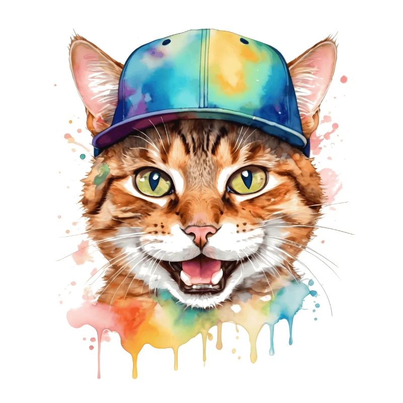 Chat Snapback Cap Coloré Drôle Animal Design Imprimer
