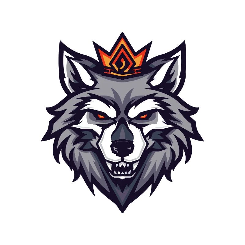 Wolf Kopf Krone