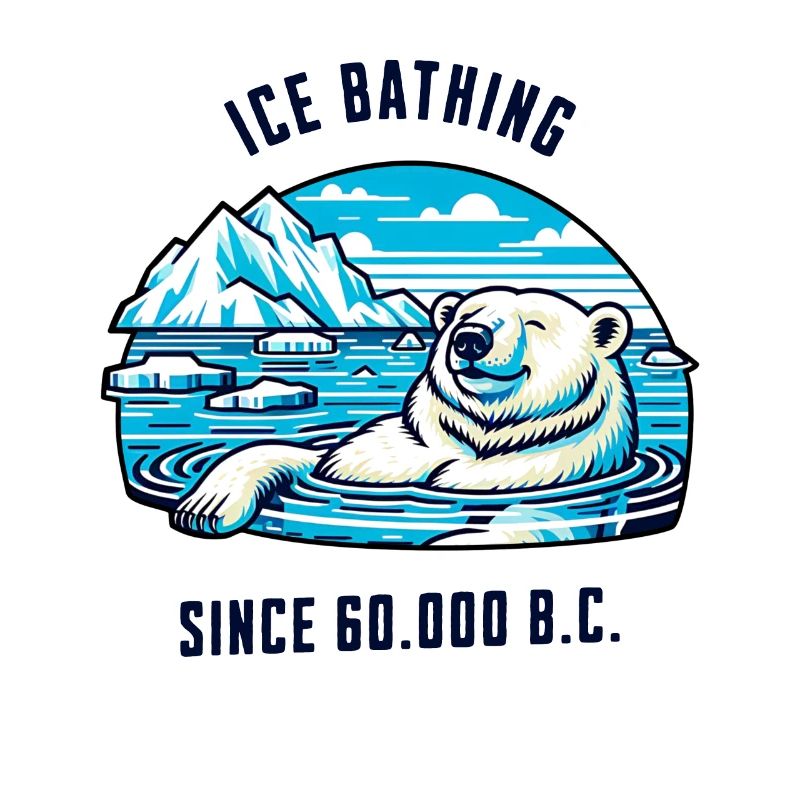 Eisbär beim Eisbaden in der Arktis Kälte Physio