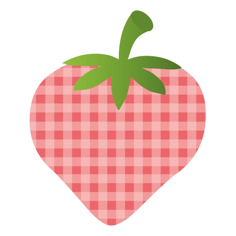 Erdbeere mit Karomuster - personalisierbar