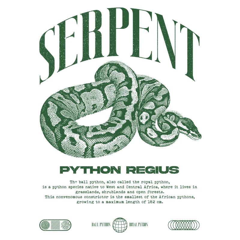 Ball Python Gardien de Reptiles Moderne Streetwear