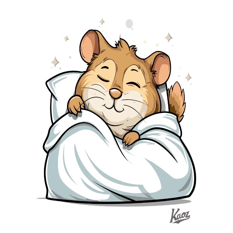 Small, cute, sleeping hamster