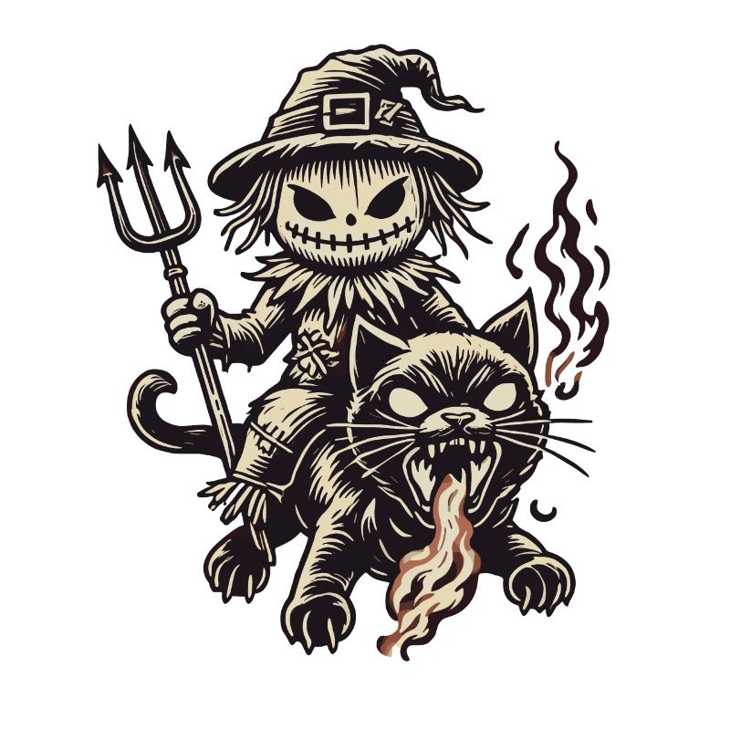 Creepy Devil Cat Dark Cats Design