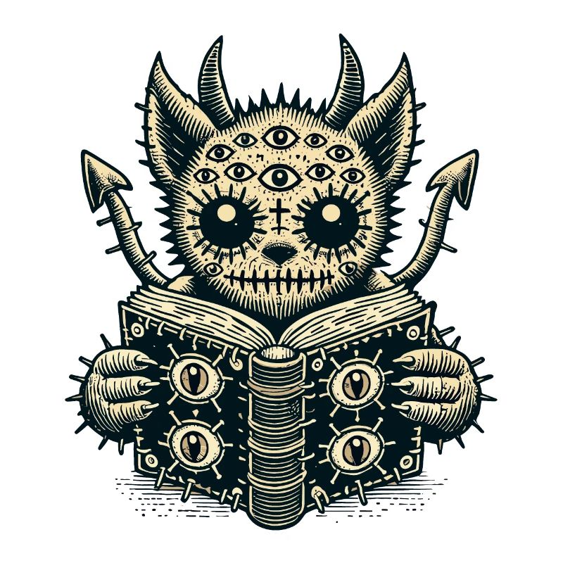Goth Cat Devilish Demons Cat Horror Cat