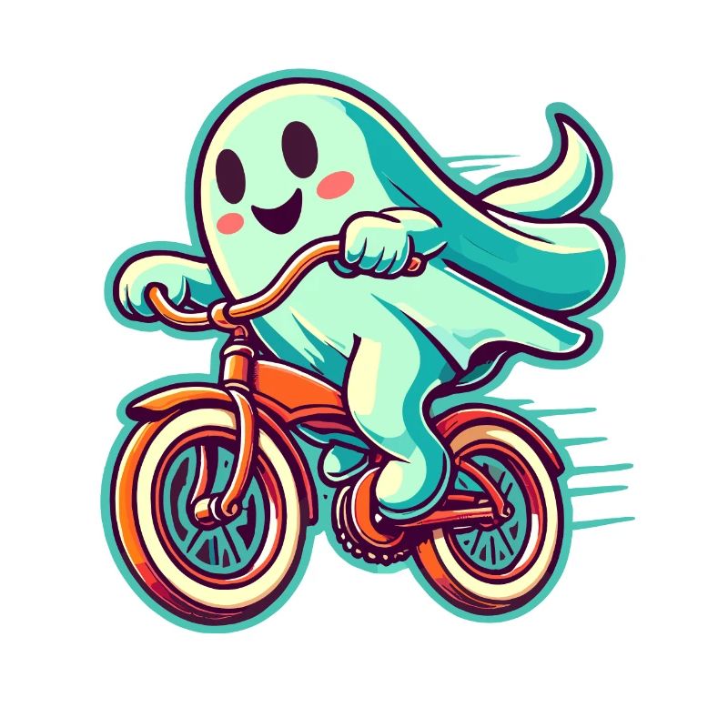 Bicycle Riding Ghost Ghost Driver Humor