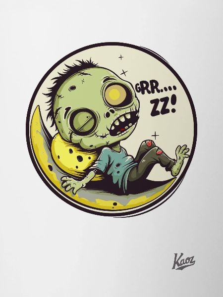 Ugly sleeping funny zombie