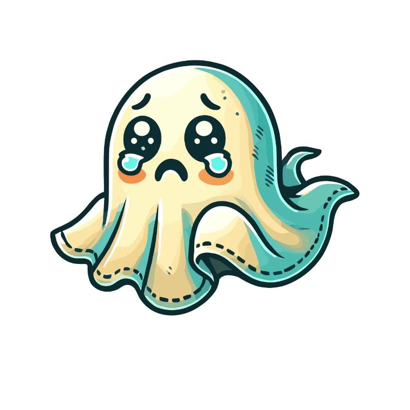 Sad Ghost Funny Ghost Design