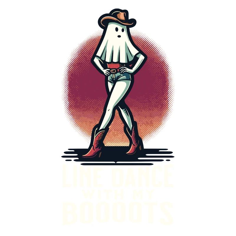 Cowboy With Boots Funny Line Dance Ghost