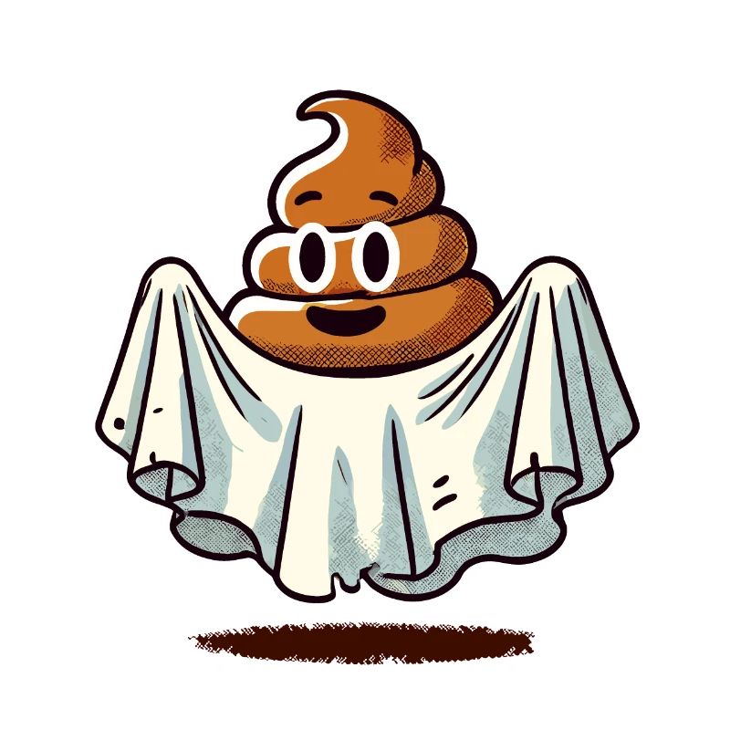 Drôle Caca Pile Ghost Bull Feuille Caca