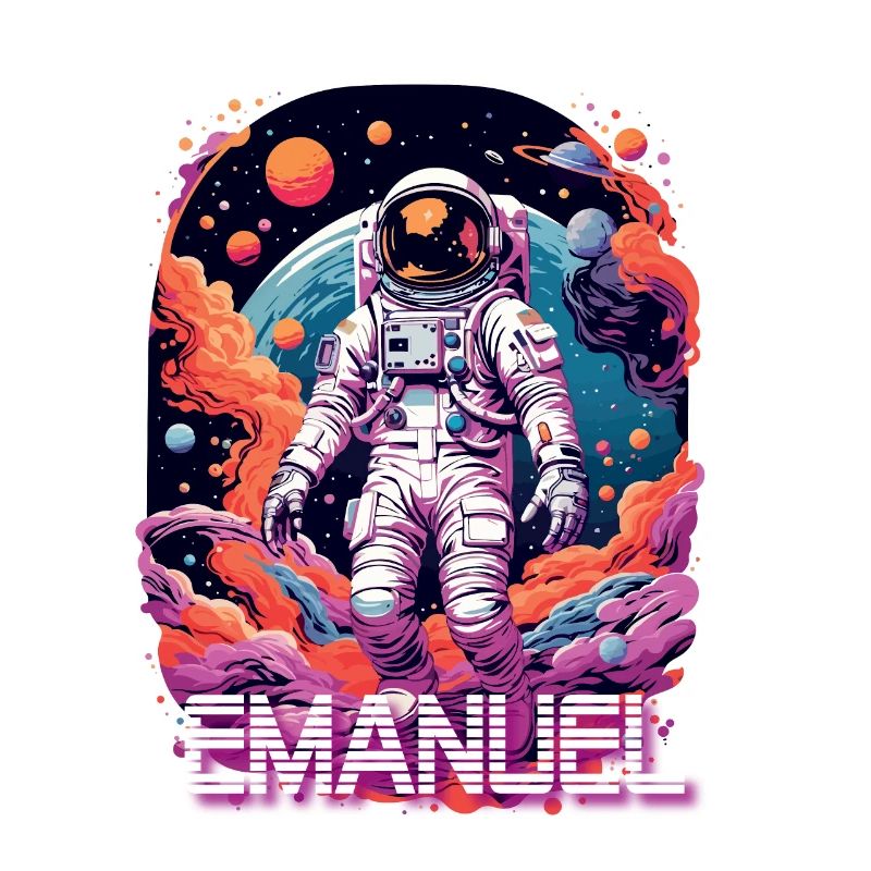 EMANUEL - Beau prénom de garçon avec astronaute cool