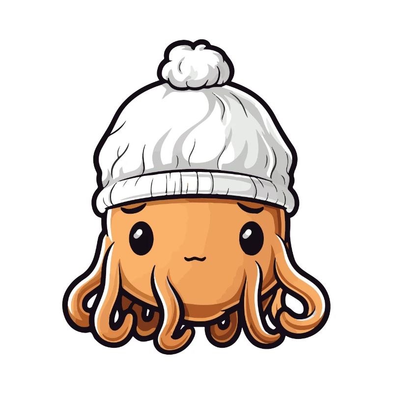 Oktopus Winter Krake Comic Niedlich