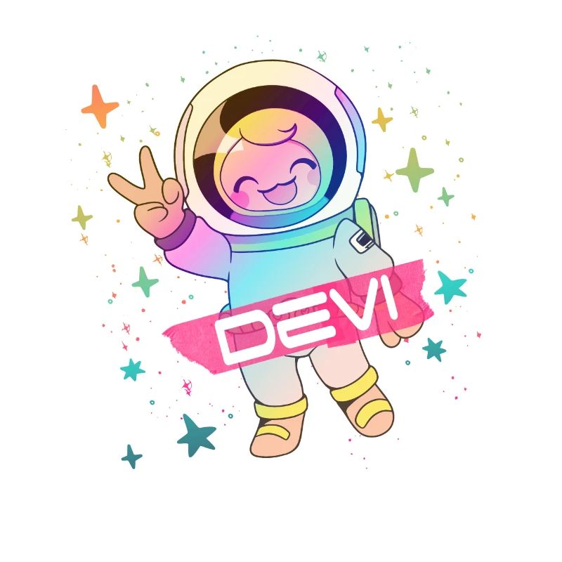 DEVI - Beau nom de garçon avec astronaute mignon