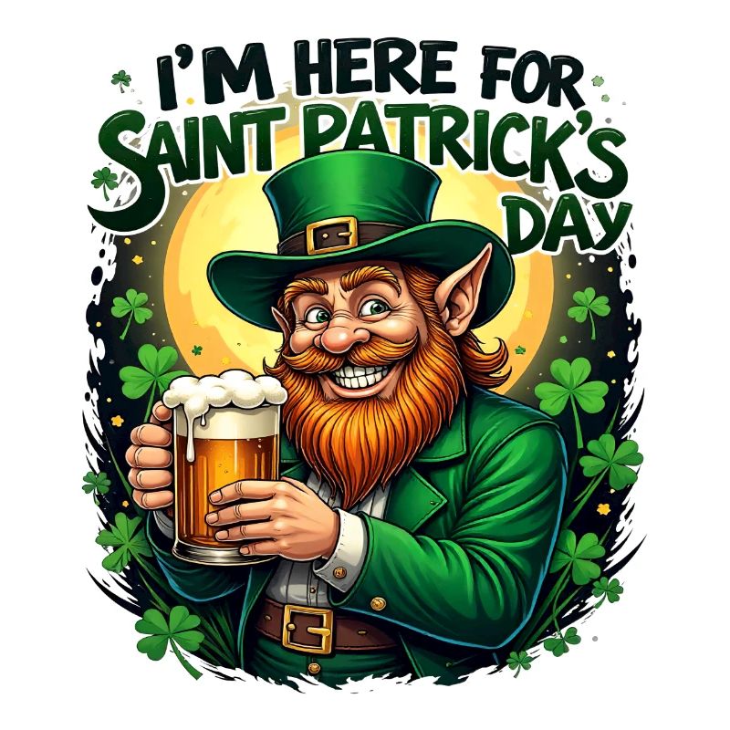 St. Patrick`s Day Beer Leprechaun Kobold Bier