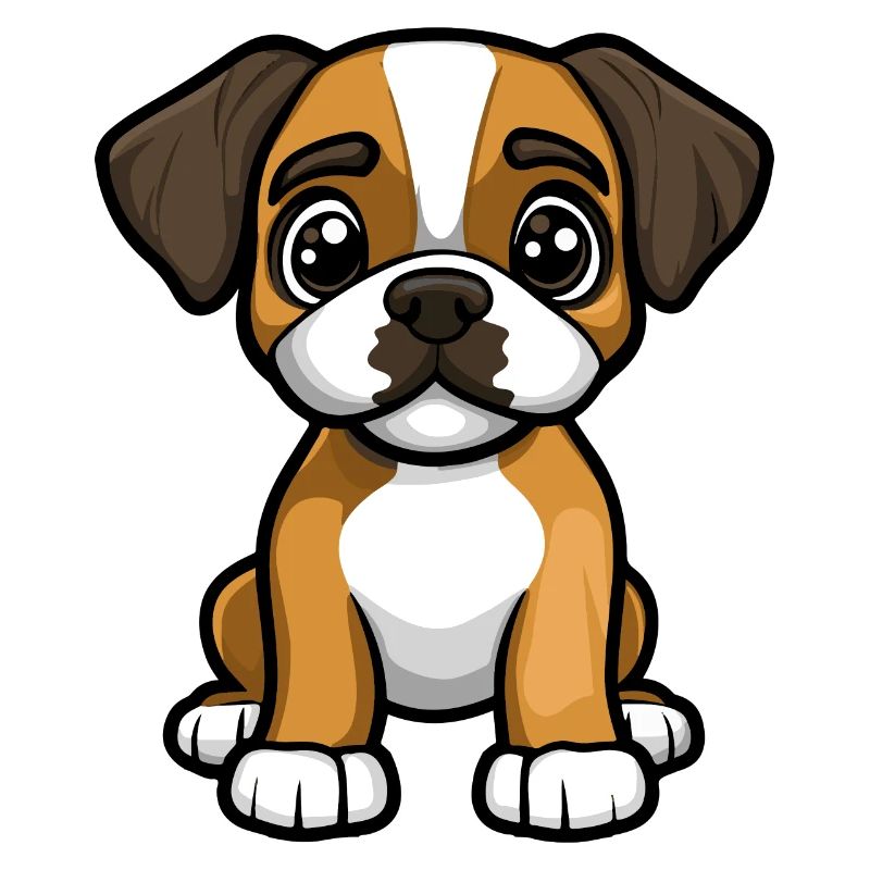Boxer Hund Comic Niedlich