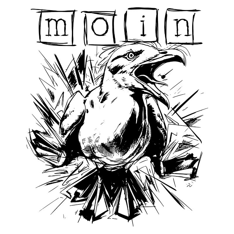 Skizzierte Moin Möwe