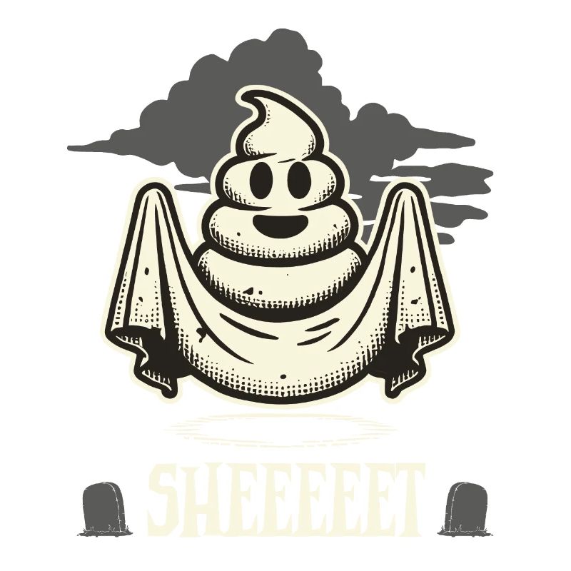 Halloween Caca Pile Ghost Sheet Fun