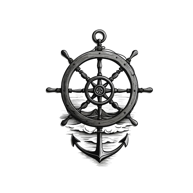 Conception d’un marin des Maritimes avec ancre et volant