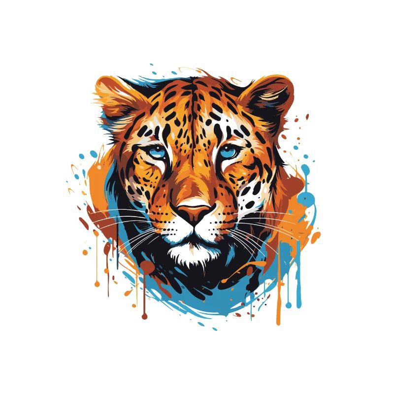 Portrait Tête De Guépard Pop Art
