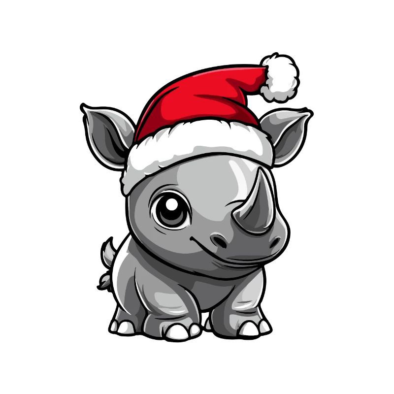 Rhinocéros Noël mignon