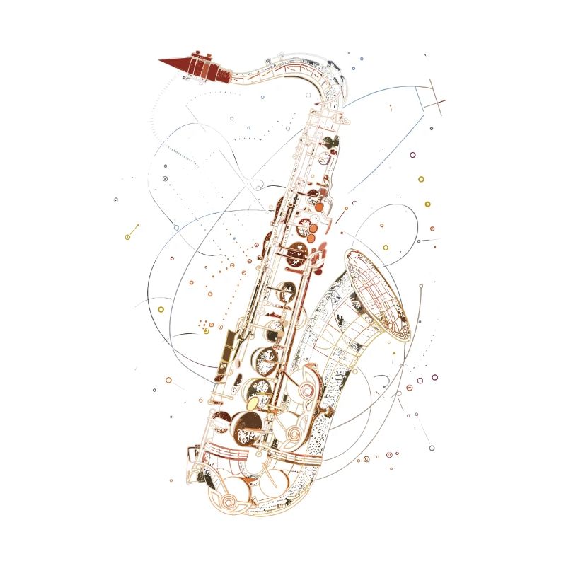 Dessin au trait de saxophone