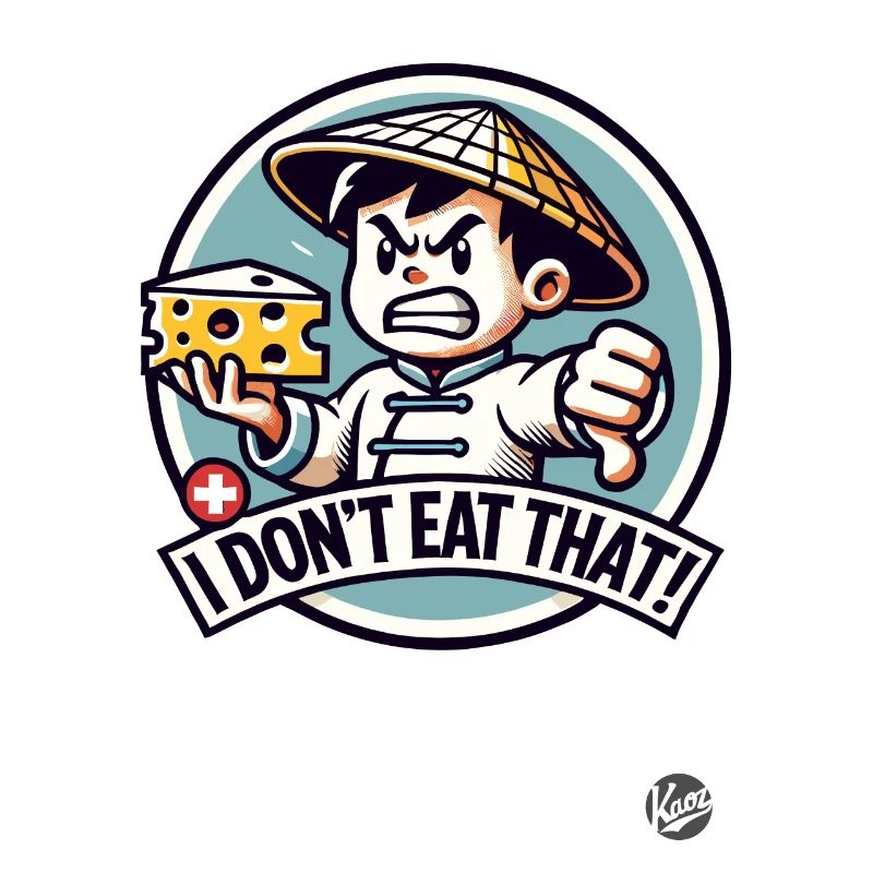 Petit garçon avec du fromage, je ne mange pas ça !