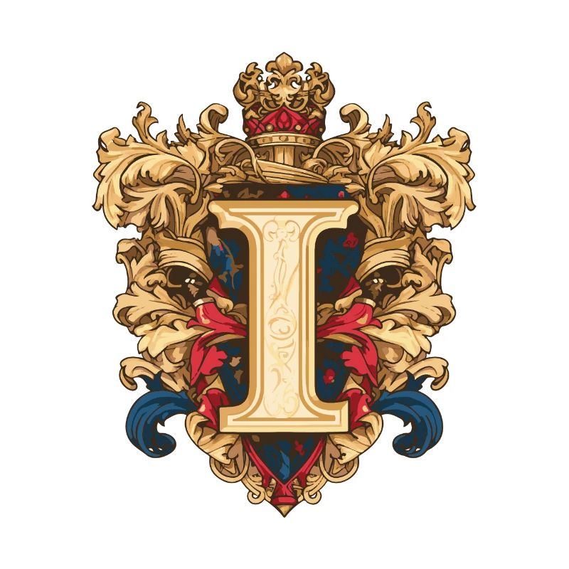 I Buchstabe Logo Krone