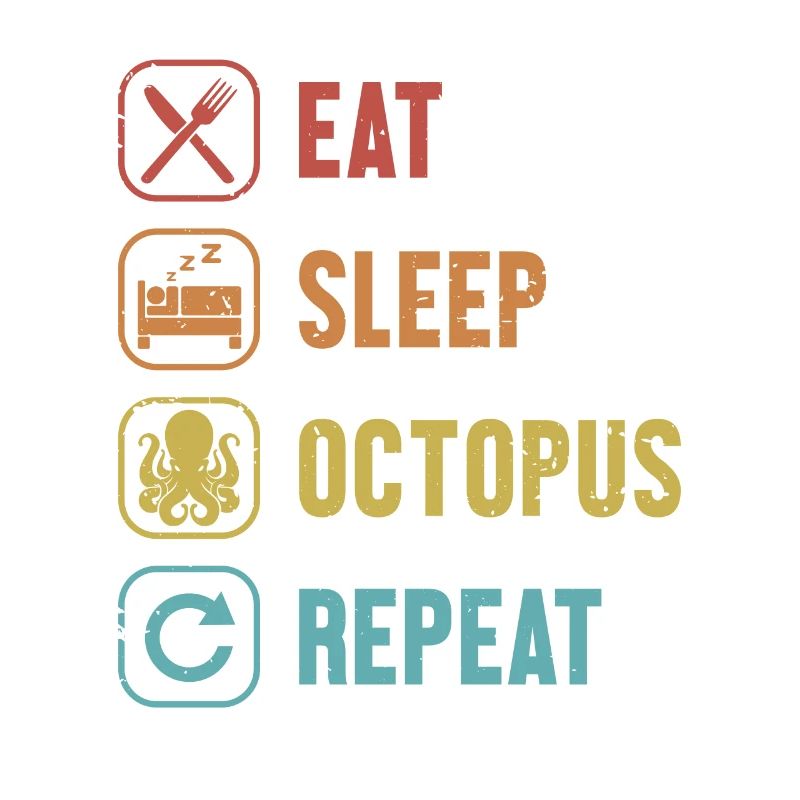 Manger Dormir Octopus Répéter Cephalopoda Octopodes