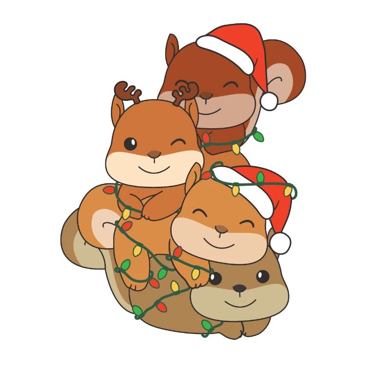 Squirrel Christmas Tree Christmas Animals