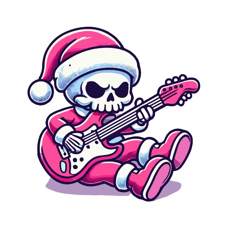 Christmas Skeleton Rocks Guitar Christmas