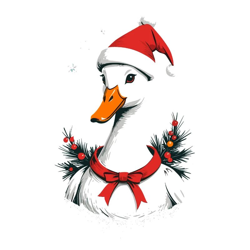 Christmas duck with cute Christmas hat