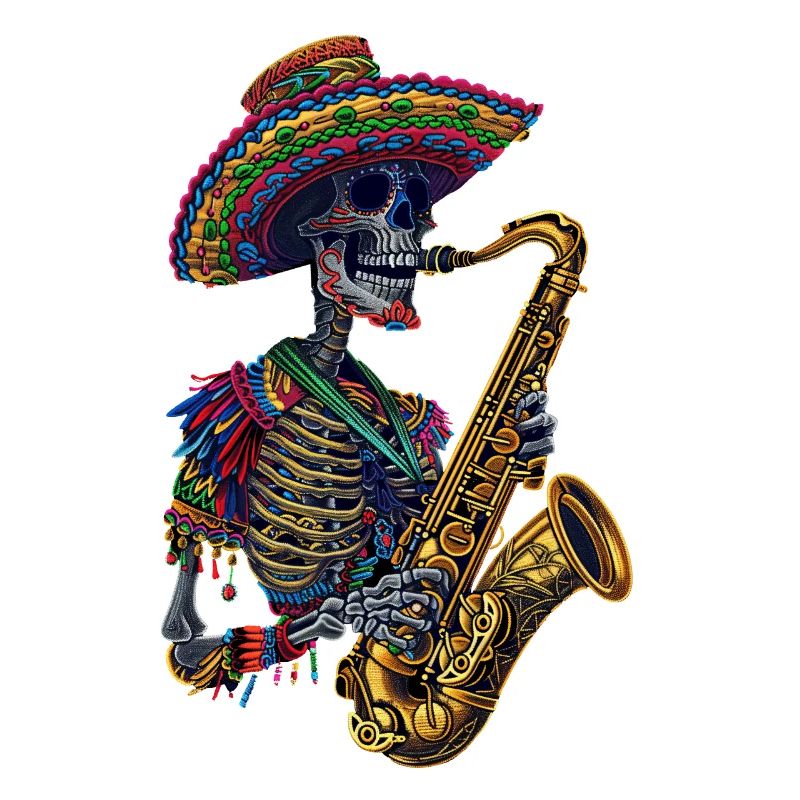 Saxophone Mexican Skeleton