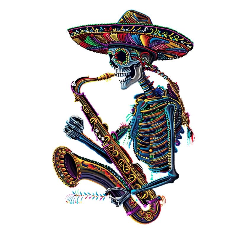 Saxophone Mexican Skeleton